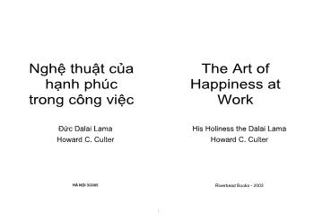 Cuốn sách Nghệ thuật của hạnh phúc trong công việc