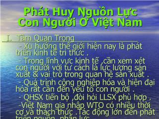 Đề tài Phát huy nguồn lực con người ở Việt Nam