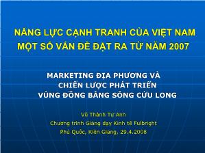 Năng lực cạnh tranh của Việt Nam một số vấn đề đặt ra từ năm 2007
