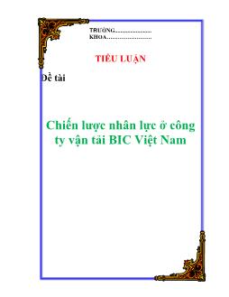 Tiểu luận Chiến lược nhân lực ở công ty vận tải BIC Việt Nam