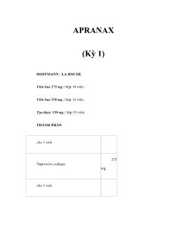 Apranax (kỳ 1)