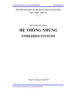 Bài giảng hệthống nhúng embedded systems