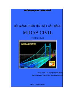 Bài giảng Phân tích kết cấu bằng MIDAS CIVIL (Phần cơ bản)