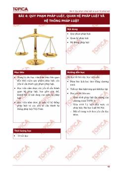 Bài giảng Pháp luật đại cương - Quy phạm pháp luật, quan hệ pháp luật và hệ thống pháp luật