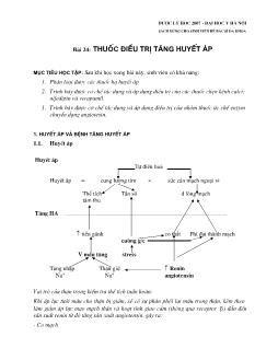 Bài giảng Thuốc điều trị tăng huyết áp