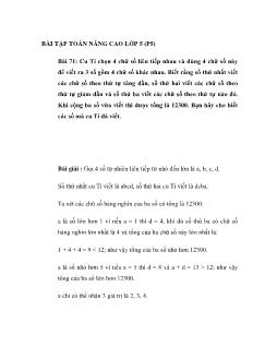 Bài tập toán nâng cao lớp 5 (phần 5)