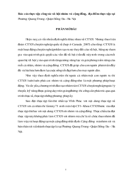 Báo cáo Thực tập công tác xã hội nhóm và cộng đồng, địa điểm thực tập tại Phường Quang Trung - Quận Đống Đa - Hà Nội