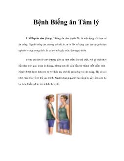 Bệnh Biếng ăn Tâm lý