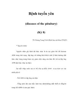 Bệnh tuyến yên -diseases of the pituitary (Kỳ 8)
