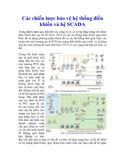 Các chiến lược bảo vệ hệ thống điều khiển và hệ SCADA