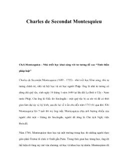 Charles de Secondat Montesquieu - Nhà triết học khai sáng với tư tưởng đề cao “Tinh thần pháp luật