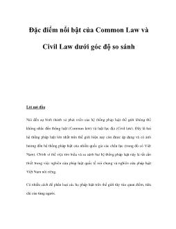 Đặc điểm nổi bật của Common Law và Civil Law dưới góc độ so sánh