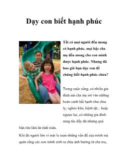 Dạy con biết hạnh phúc