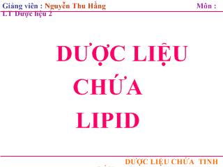 Đề tài Dược liệu chứa lipid