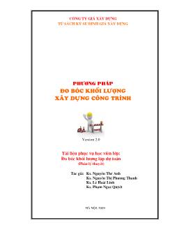 Đo bóc khối lượng xây dựng công trình - Đo bóc khối lượng lập dự toán (Phần lý thuyết)
