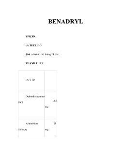 Dược học  Benadryl