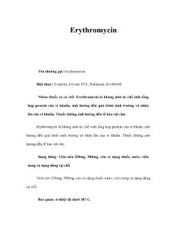 Dược học Erythromycin