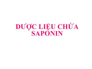 Dược liệu chứa saponin