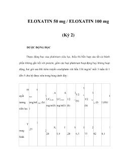 Eloxatin 50 mg / eloxatin 100 mg (kỳ 2)