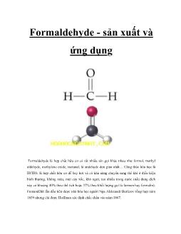 Formaldehyde - Sản xuất và ứng dụng