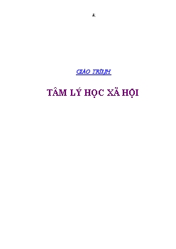 Giáo trình tâm lý học xã hội