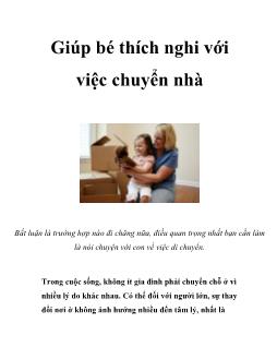 Giúp bé thích nghi với việc chuyển nhà