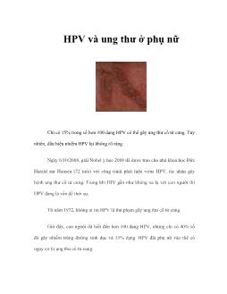HPV và ung thư ở phụ nữ