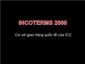 Incoterms cơ sở giao hàng quốc tế của icc