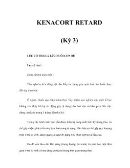 Kenacort retard (kỳ 3)