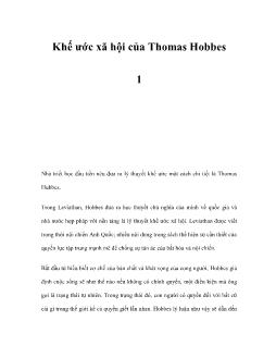 Khế ước xã hội của Thomas Hobbes