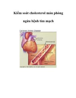 Kiểm soát cholesterol máu phòng ngừa bệnh tim mạch
