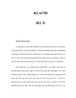 Klacid (kỳ 2)