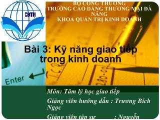 Kỹ năng giao tiếp trong kinh doanh