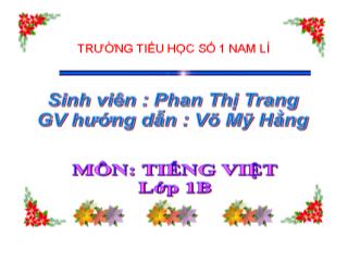 Môn tiếng Việt lớp 1 - Chào hoi, tạm biệt (Tiết 1)