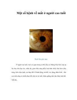 Một số bệnh về mắt ở người cao tuổi