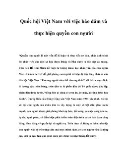 Quốc hội Việt Nam với việc bảo đảm và thực hiện quyền con người