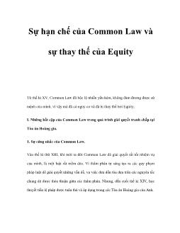 Sự hạn chế của Common Law và sự thay thế của Equity