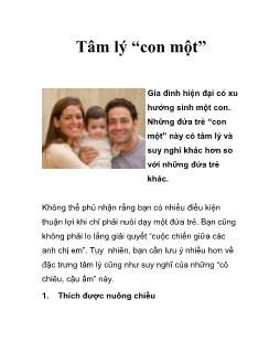 Tâm lý “con một”