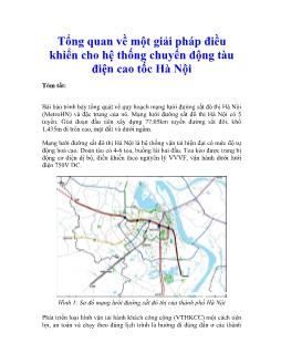 Tổng quan về một giải pháp điều khiển cho hệ thống chuyển động tàu điện cao tốc Hà Nội