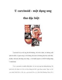 U carcinoid -Một dạng ung thư đặc biệt