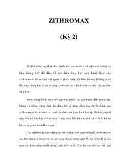 Zithromax (kỳ 2)