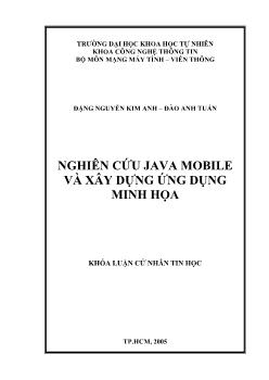 Khóa luận Nghiên cứu java mobile và xây dựng ứng dụng minh họa