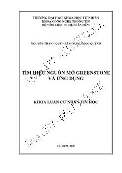 Khóa luận Tìm hiểu nguồn mở greenstone và ứng dụng