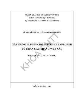 Khóa luận Xây dựng plugin cho internet explorer đểchặn các trang web xấu