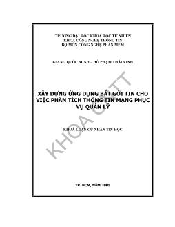 Khóa luận Xây dựng ứng dụng bắt gói tin cho việc phân tích thông tin mạng phục vụ quản lý