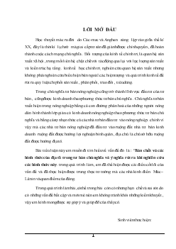 Bản chầt và các hình thức của địa tô trong tư bản chủ nghĩa và ý nghĩa rút ra khi nghiên cứu các hình thức này