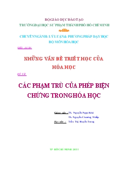 Các phạm trù của phép biện chứng trong hóa học