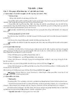 Đề cương ôn tạp môn Triết học: Vật chất – Ý thức