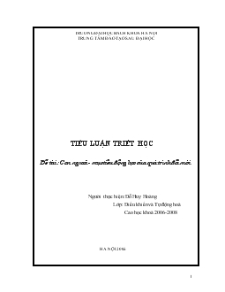 Đề tài Con người - Mục tiêu động lực của quá trình đổi mới