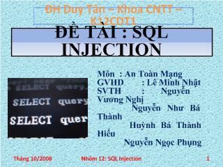 Đề tài Sql injection